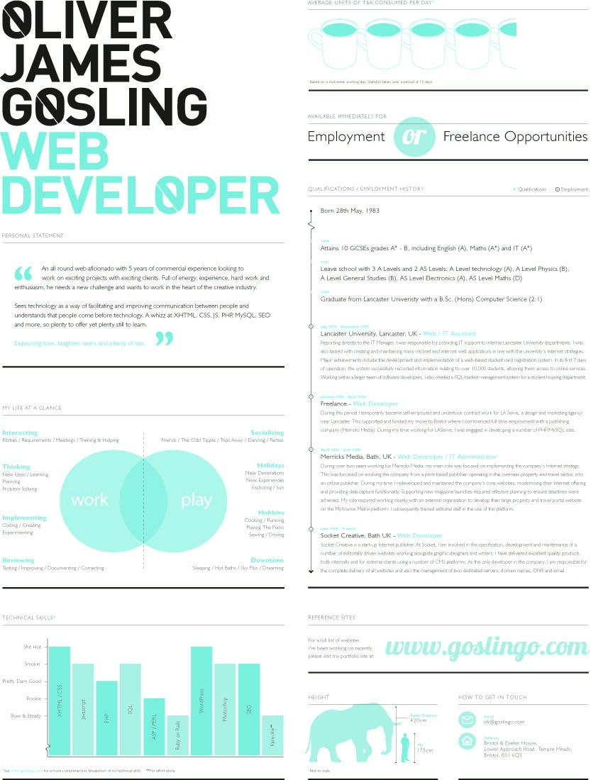Online web resume template